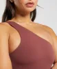 Gymshark Asymmetric Tank With Shelf - Burgundy Brown sold by Gymshark