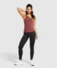 Gymshark Asymmetric Tank With Shelf - Burgundy Brown sold by Gymshark