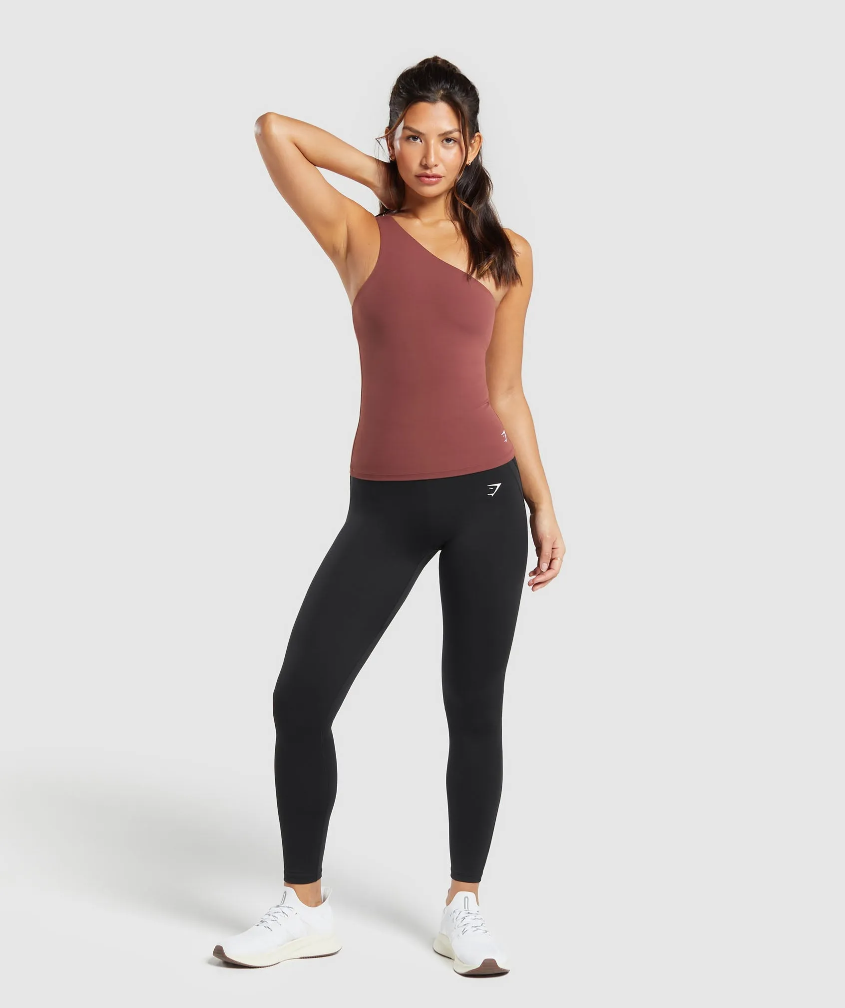 Gymshark Asymmetric Tank With Shelf - Burgundy Brown sold by Gymshark product image thumbnail 4