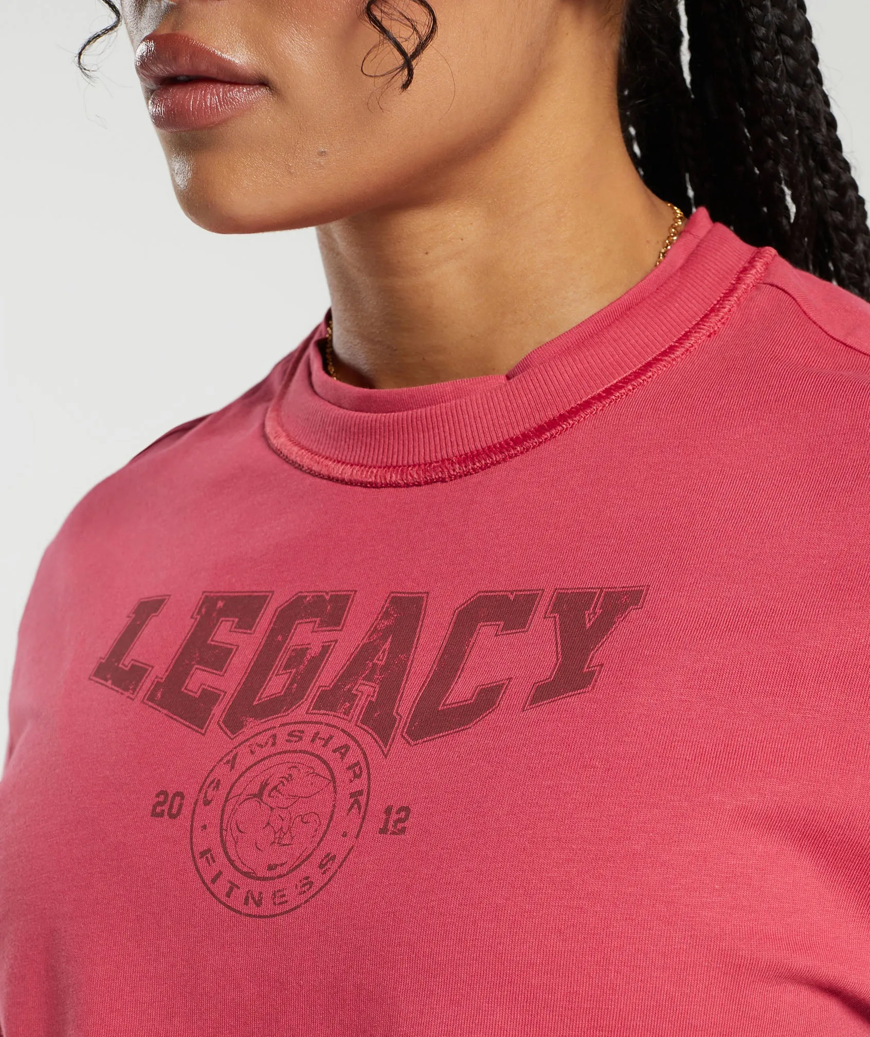 Gymshark Legacy Graphic Crop Top - Vintage Pink sold by Gymshark product image thumbnail 5