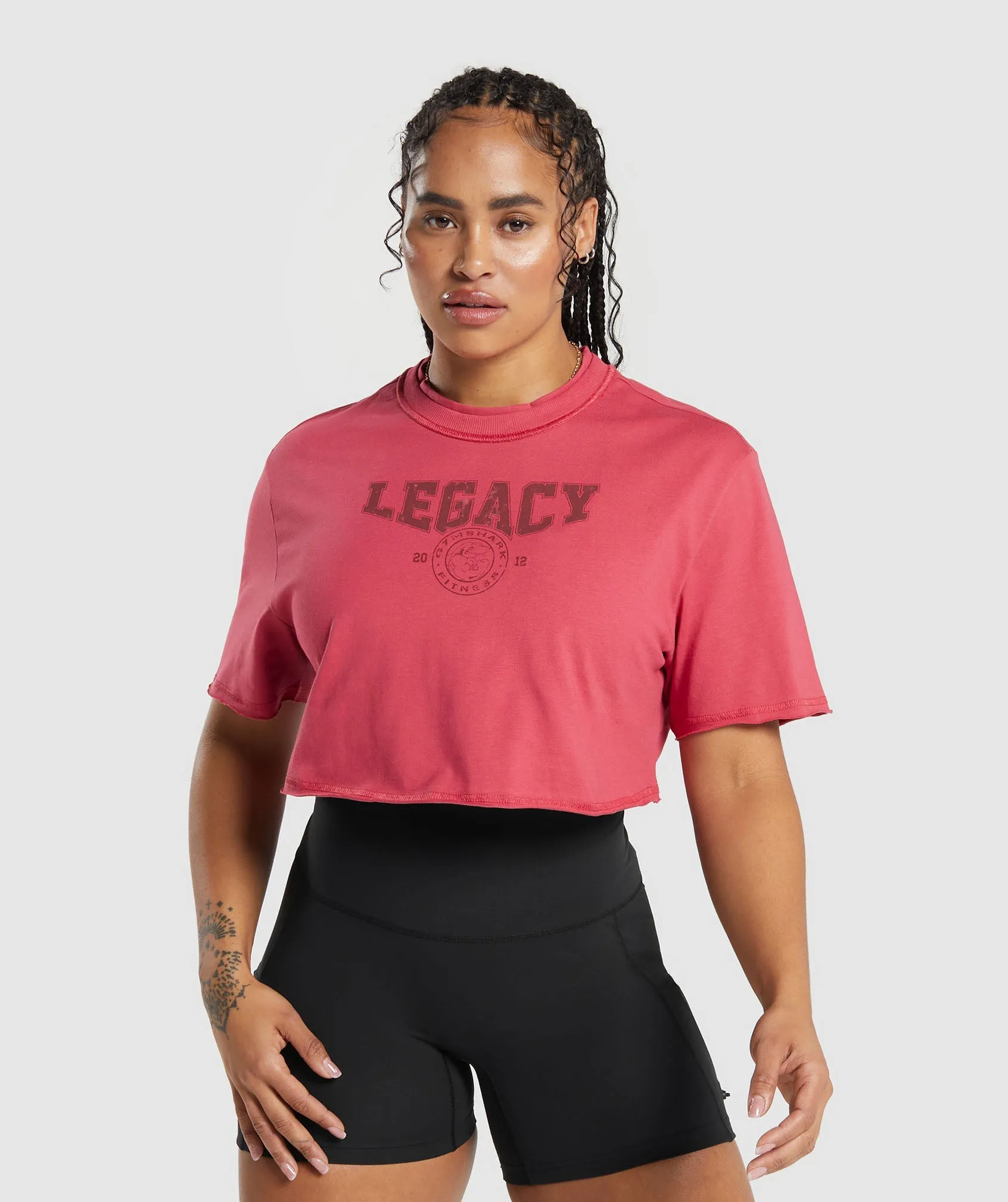 Gymshark Legacy Graphic Crop Top - Vintage Pink sold by Gymshark