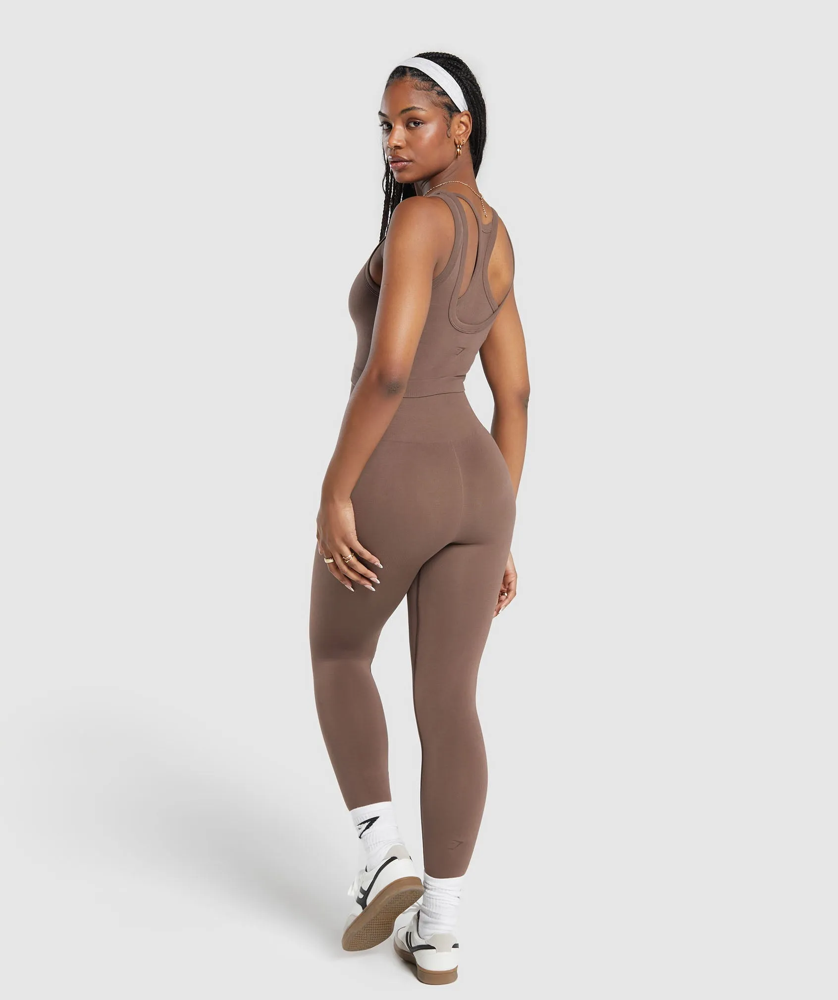 Gymshark Ribbed Cotton Seamless Body Fit Tank - Soft Brown sold by Gymshark product image thumbnail 4