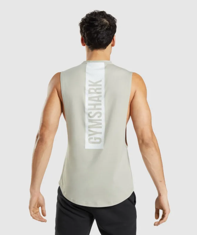 Gymshark Bold Drop Arm Tank - Pebble Grey sold by Gymshark