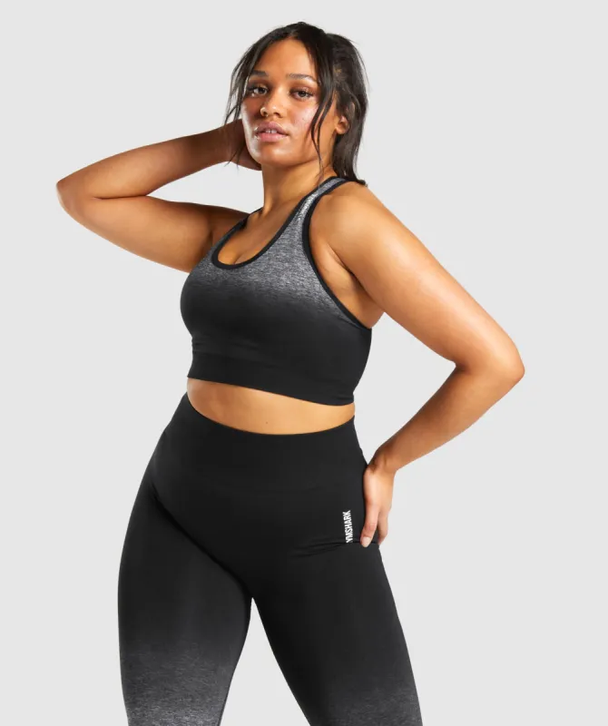 Gymshark Adapt Ombre Seamless Sports Bra - Black/Black Marl sold by Gymshark