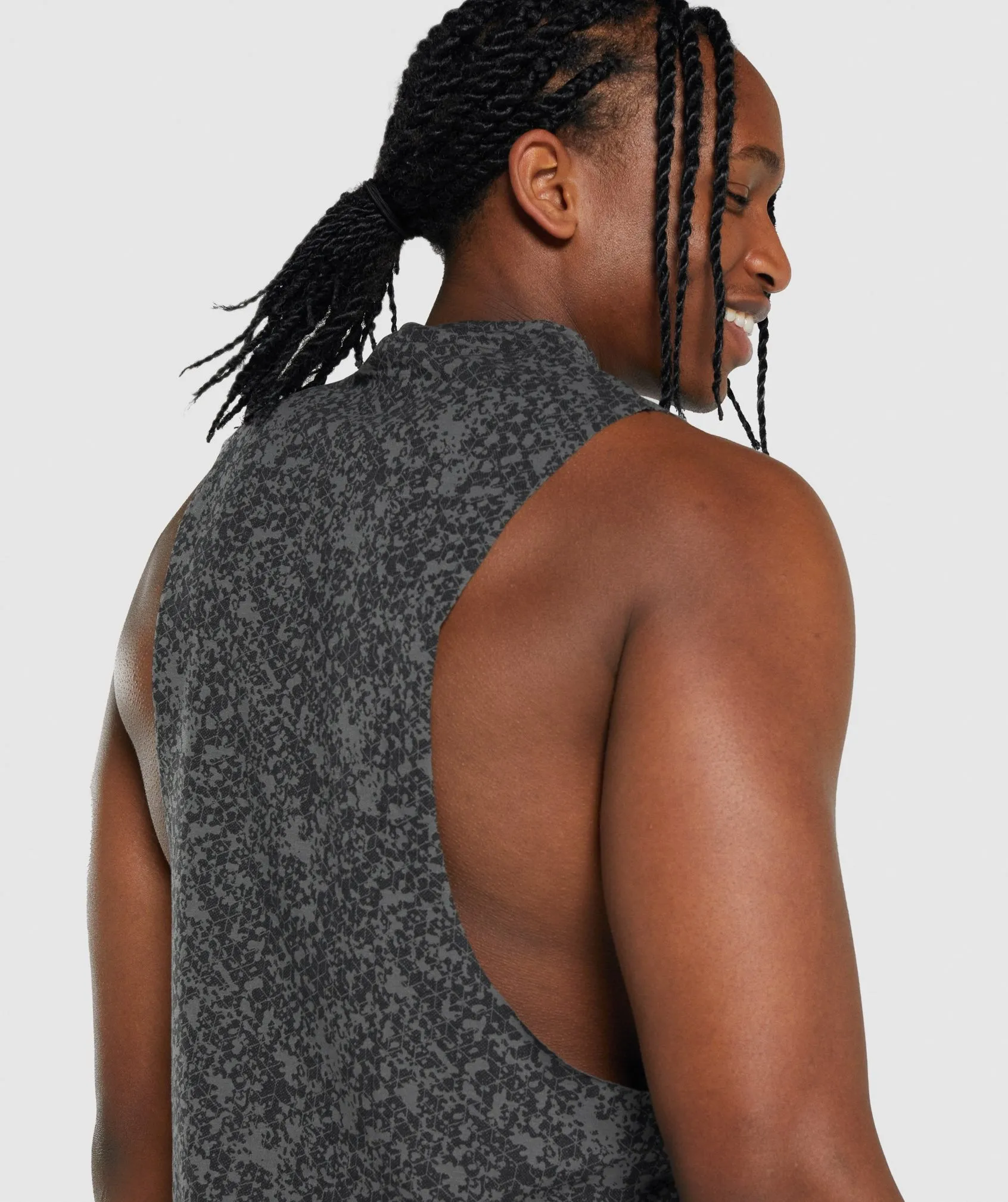 Gymshark Critical 2.0 Drop Arm Tank - Charcoal Print sold by Gymshark product image thumbnail 5