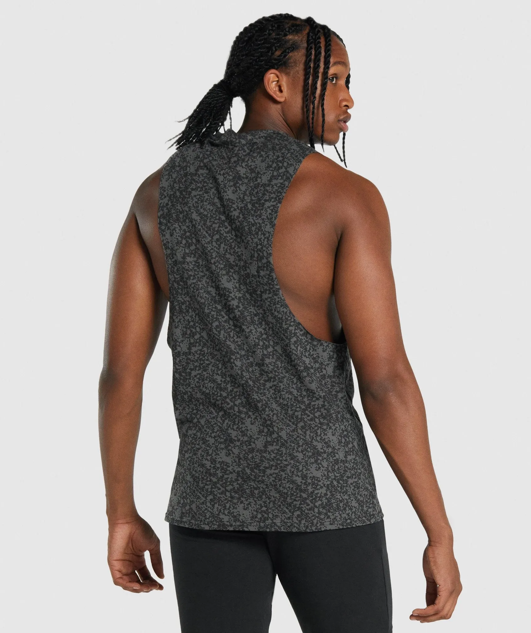 Gymshark Critical 2.0 Drop Arm Tank - Charcoal Print sold by Gymshark product image thumbnail 2
