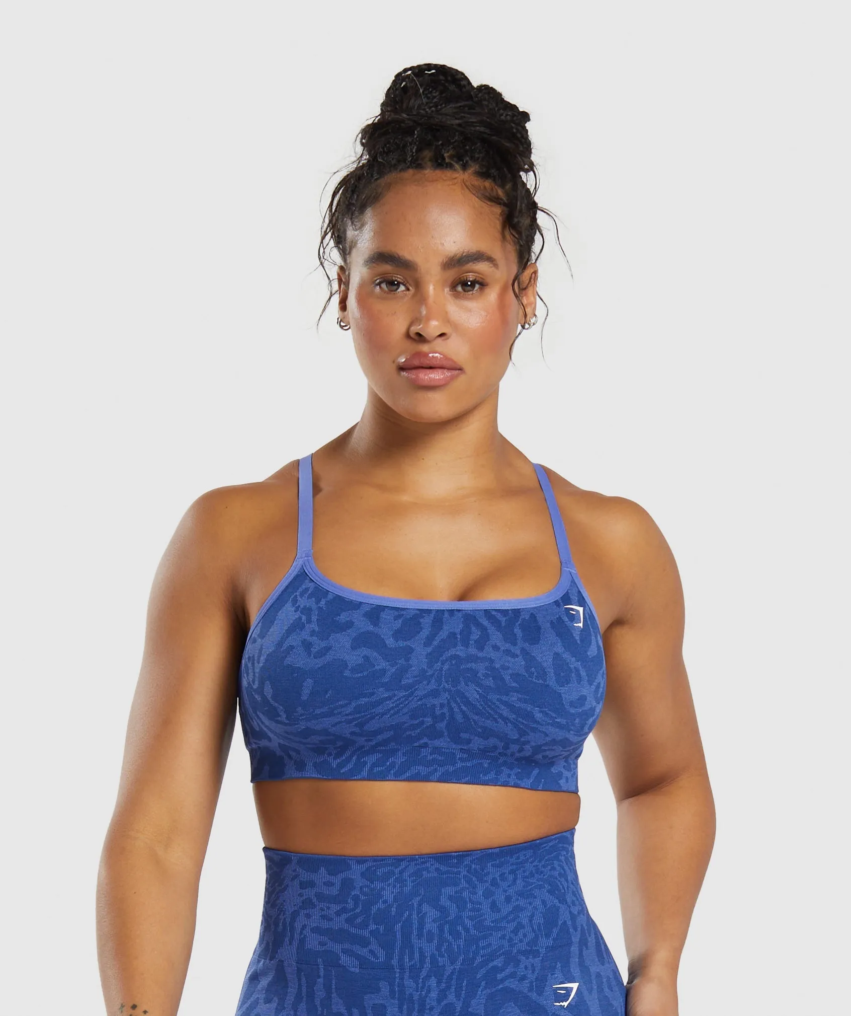 Gymshark Adapt Safari Seamless Sports Bra - Wave Blue/Iris Blue sold by Gymshark