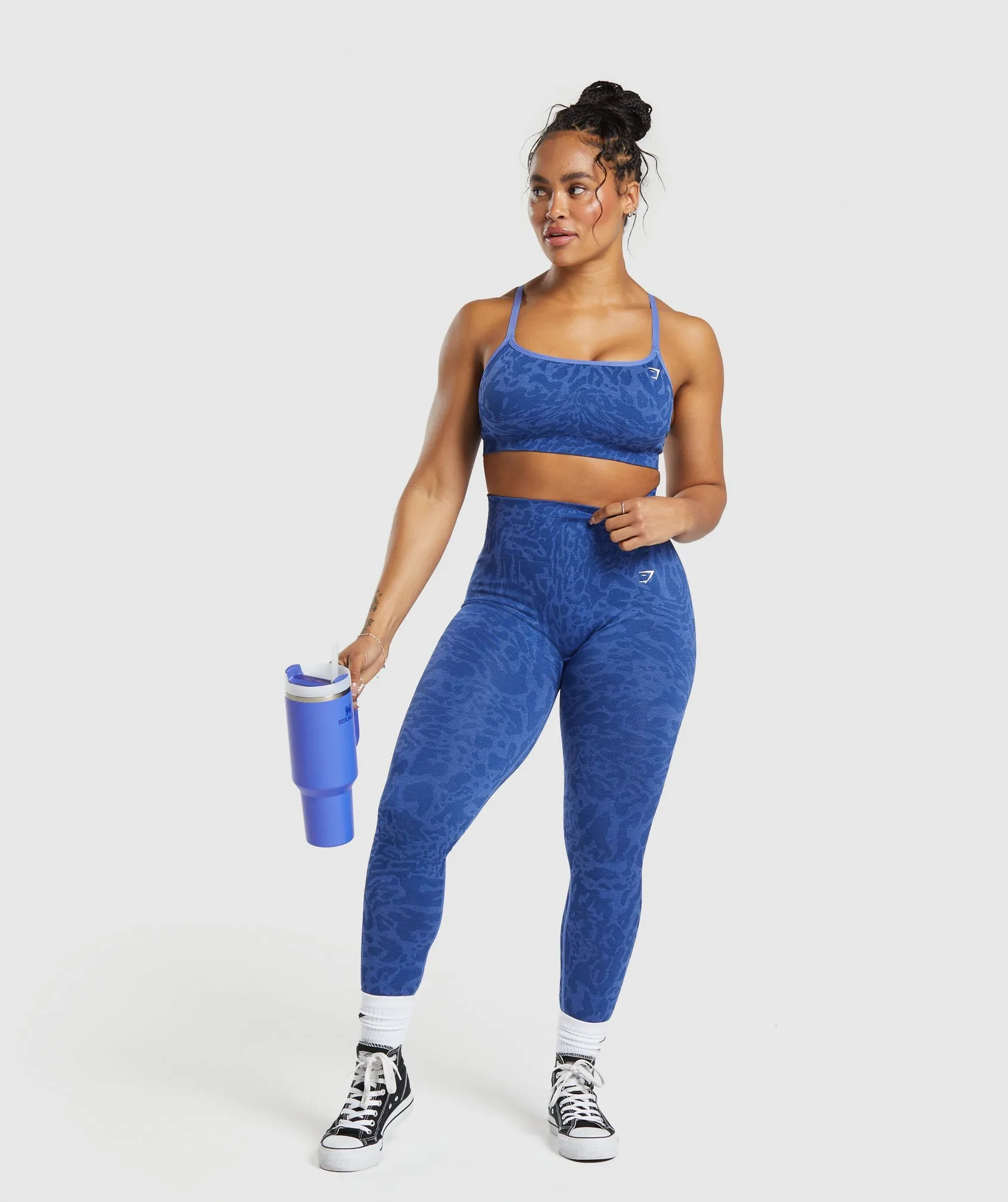 Gymshark Adapt Safari Seamless Sports Bra - Wave Blue/Iris Blue sold by Gymshark product image thumbnail 4