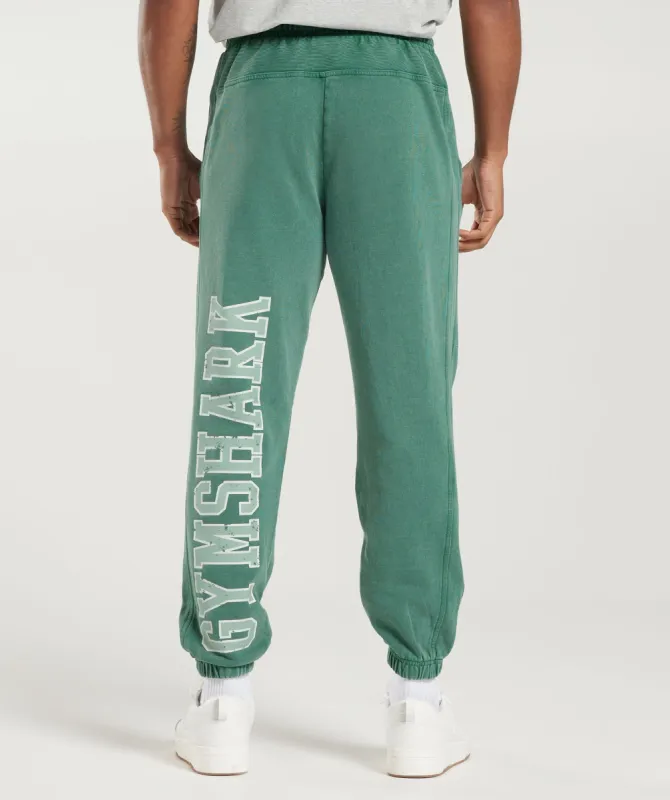 Gymshark Collegiate Joggers - Ink Teal/Acid Wash sold by Gymshark