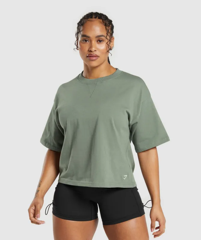 Gymshark Heavyweight Cotton T-Shirt - Unit Green sold by Gymshark