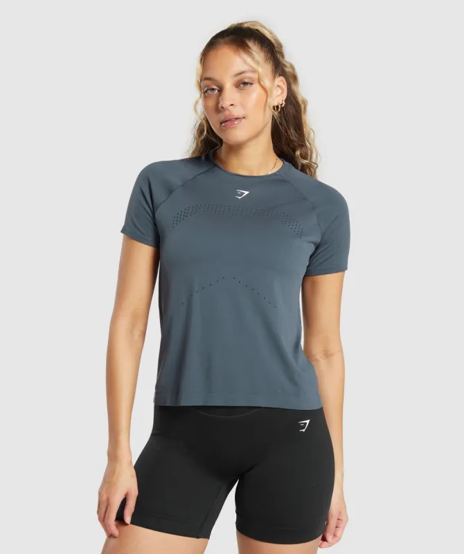 Gymshark Sweat Seamless T-Shirt - Titanium Blue made by Gymshark