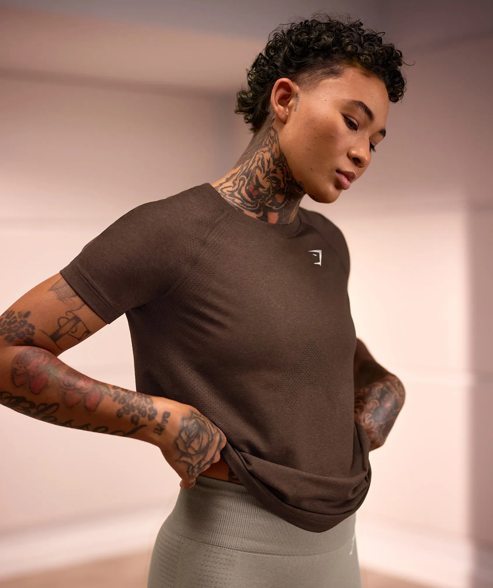 Gymshark Vital Light T-Shirt - Espresso Marl sold by Gymshark