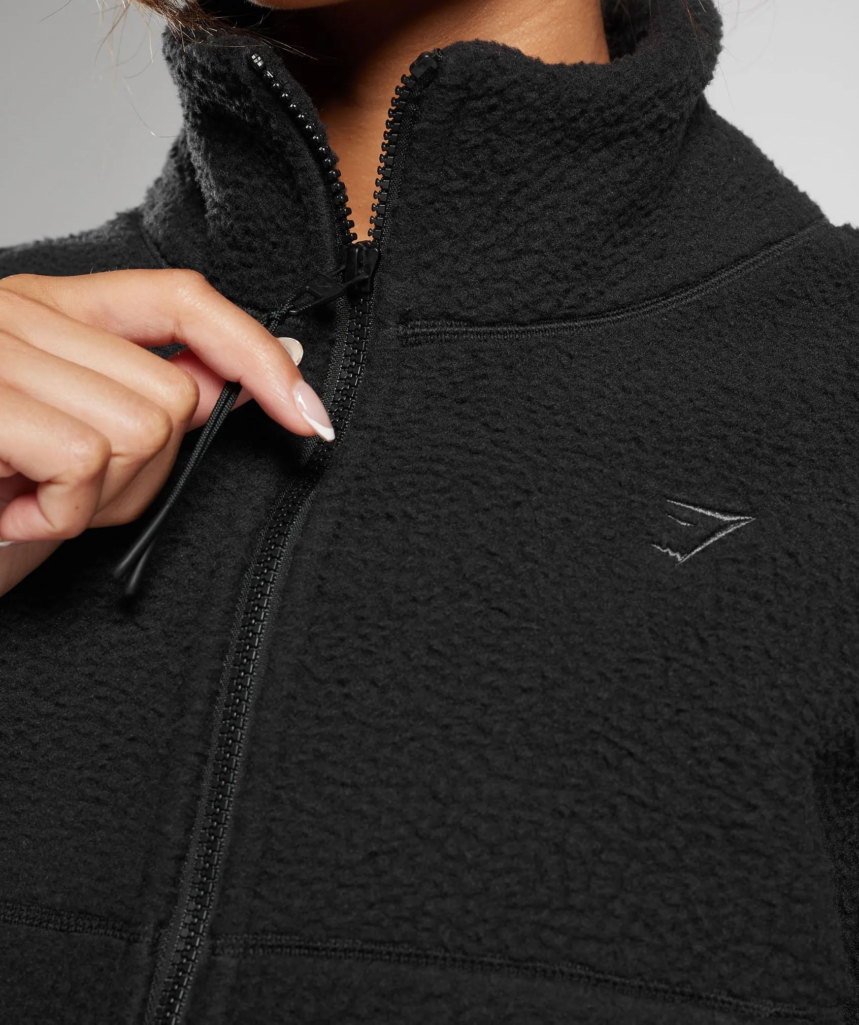 Gymshark Elevate Fleece Midi Jacket - Black sold by Gymshark product image thumbnail 5