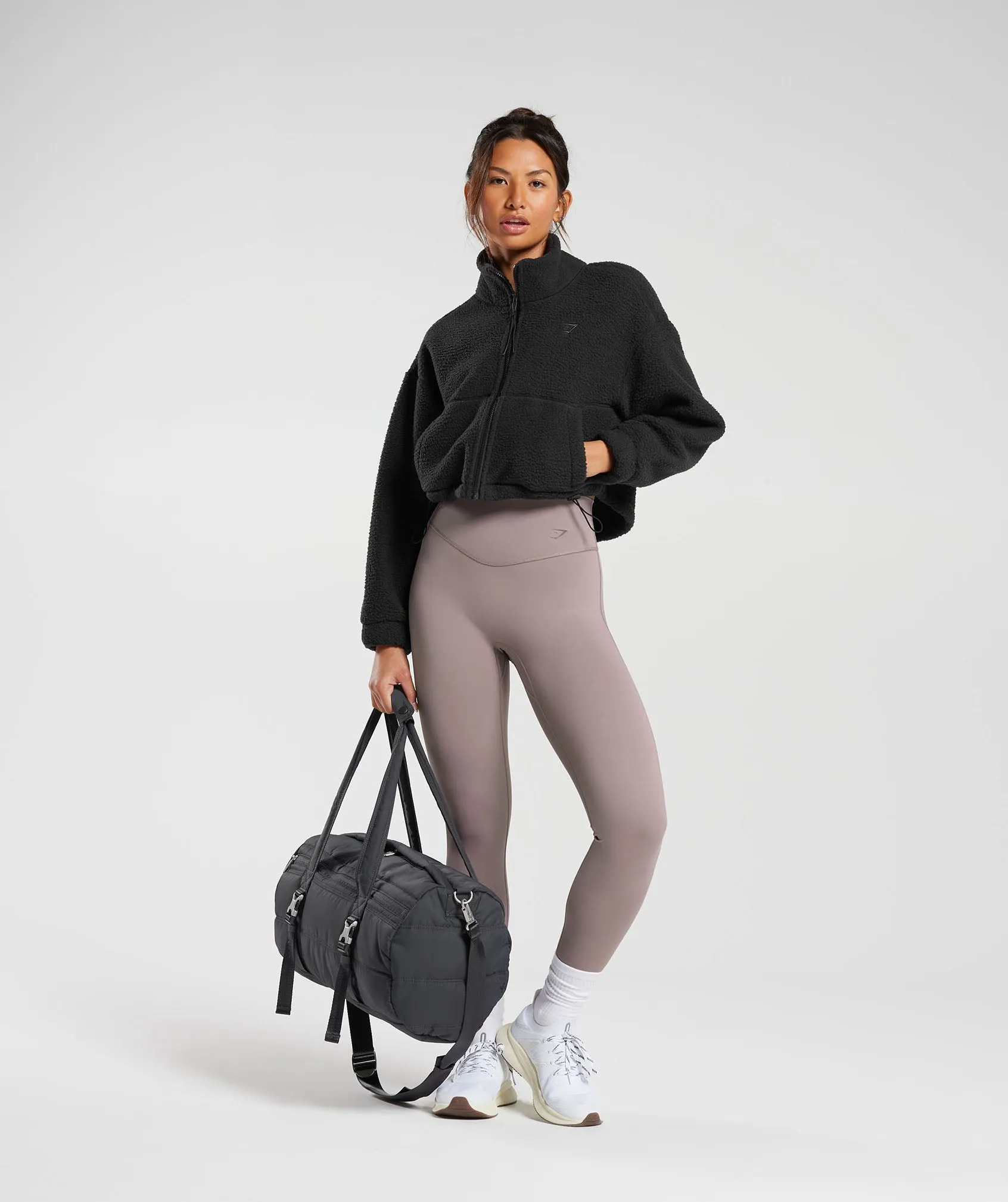 Gymshark Elevate Fleece Midi Jacket - Black sold by Gymshark product image thumbnail 4