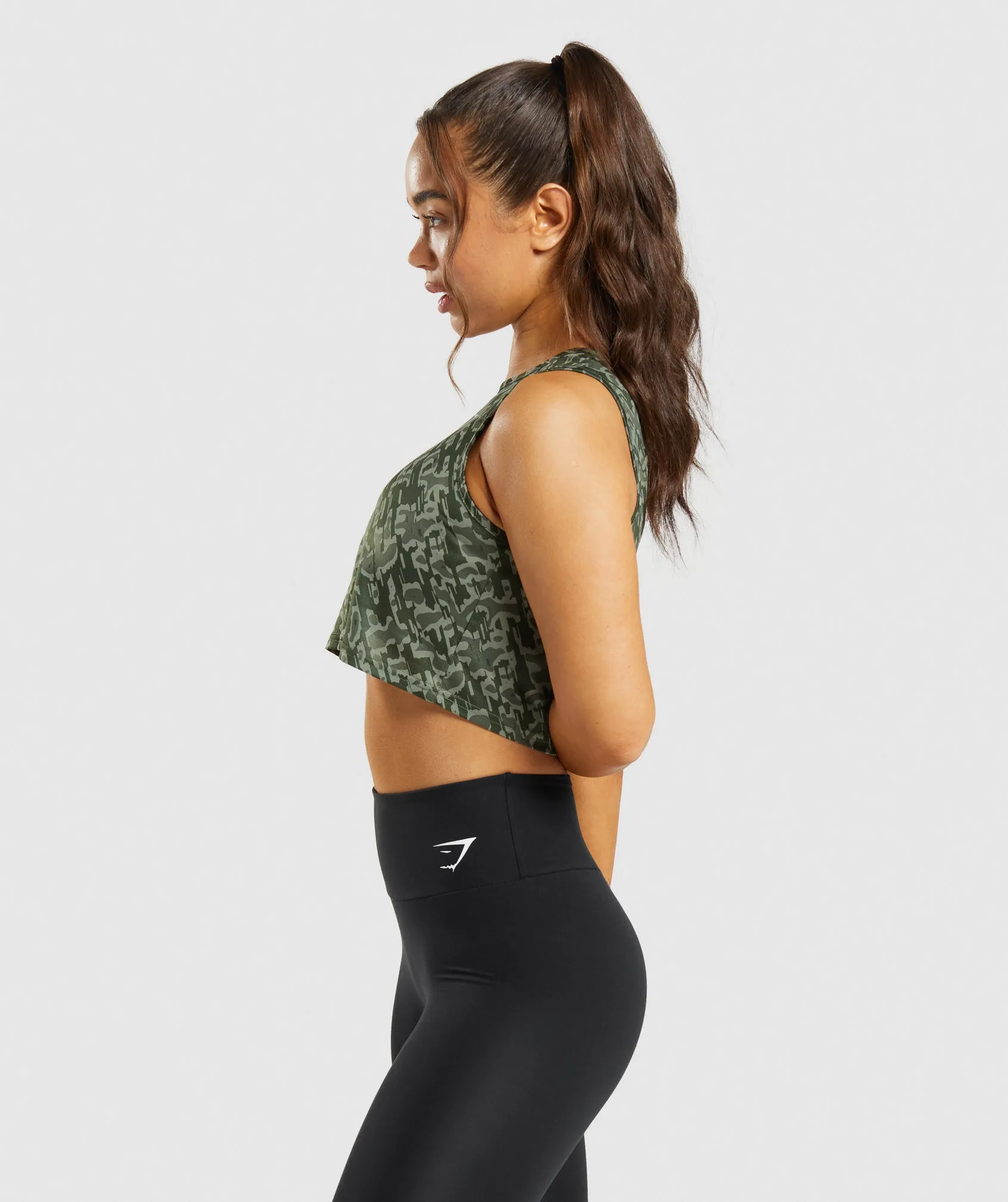 Gymshark Training Crop Tank - Green Print sold by Gymshark product image thumbnail 3