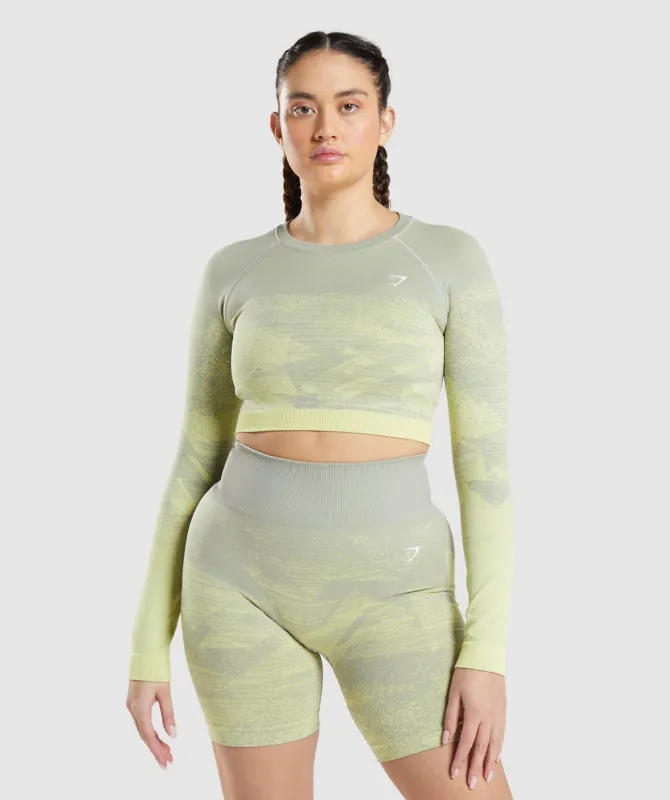 Gymshark Adapt Ombre Crop Top - Triangle | Taupe Grey Print sold by Gymshark