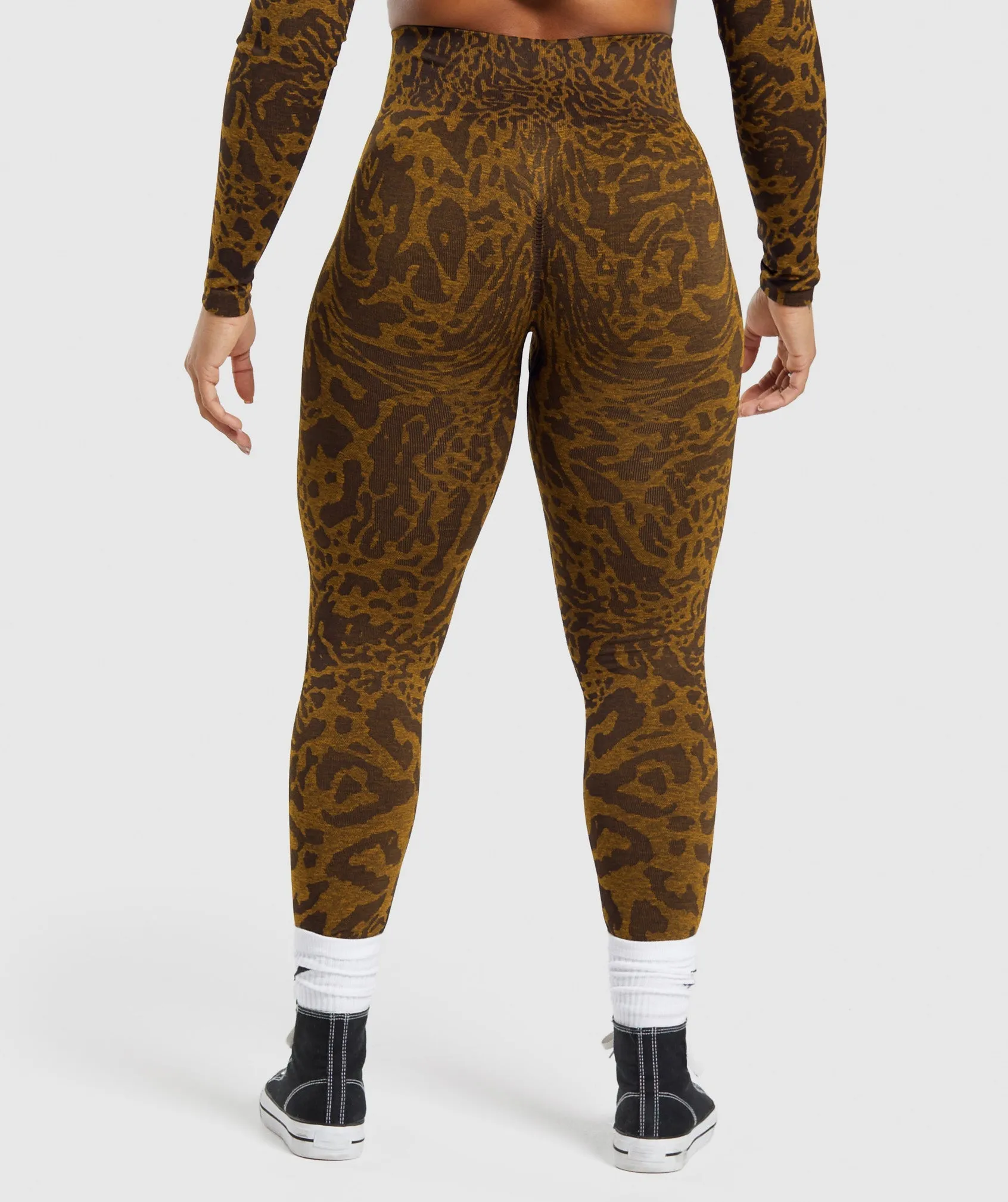 Gymshark Adapt Safari Seamless Leggings - Archive Brown/Burnt Yellow sold by Gymshark product image thumbnail 3