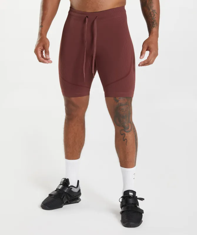 Gymshark 315 Seamless 1/2 Shorts - Cherry Brown/Athletic Maroon made by Gymshark