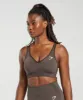 Gymshark Vital V Neck Sports Bra - Brown Marl sold by Gymshark
