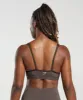 Gymshark Vital V Neck Sports Bra - Brown Marl sold by Gymshark