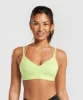 Gymshark Strappy Back Light Support Sports Bra - Pastel Sage Green sold by Gymshark