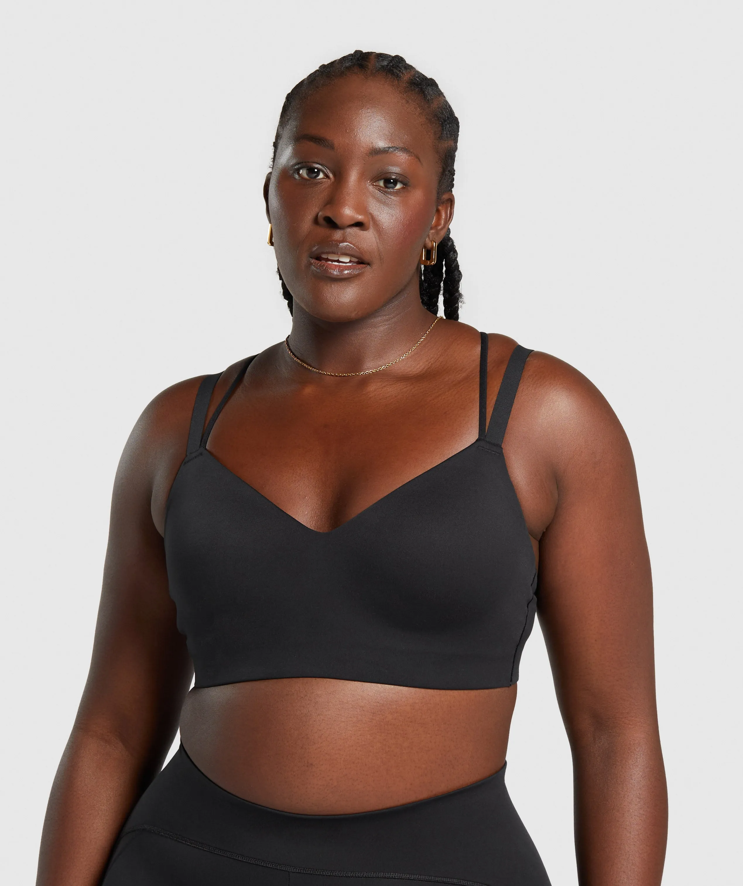 Gymshark Strappy Back Light Support Sports Bra - Black sold by Gymshark product image thumbnail 3