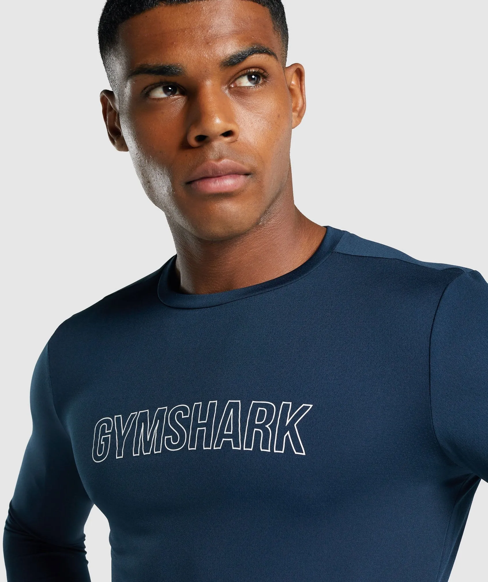 Gymshark Arrival Long Sleeve Graphic T-Shirt - Navy sold by Gymshark product image thumbnail 5
