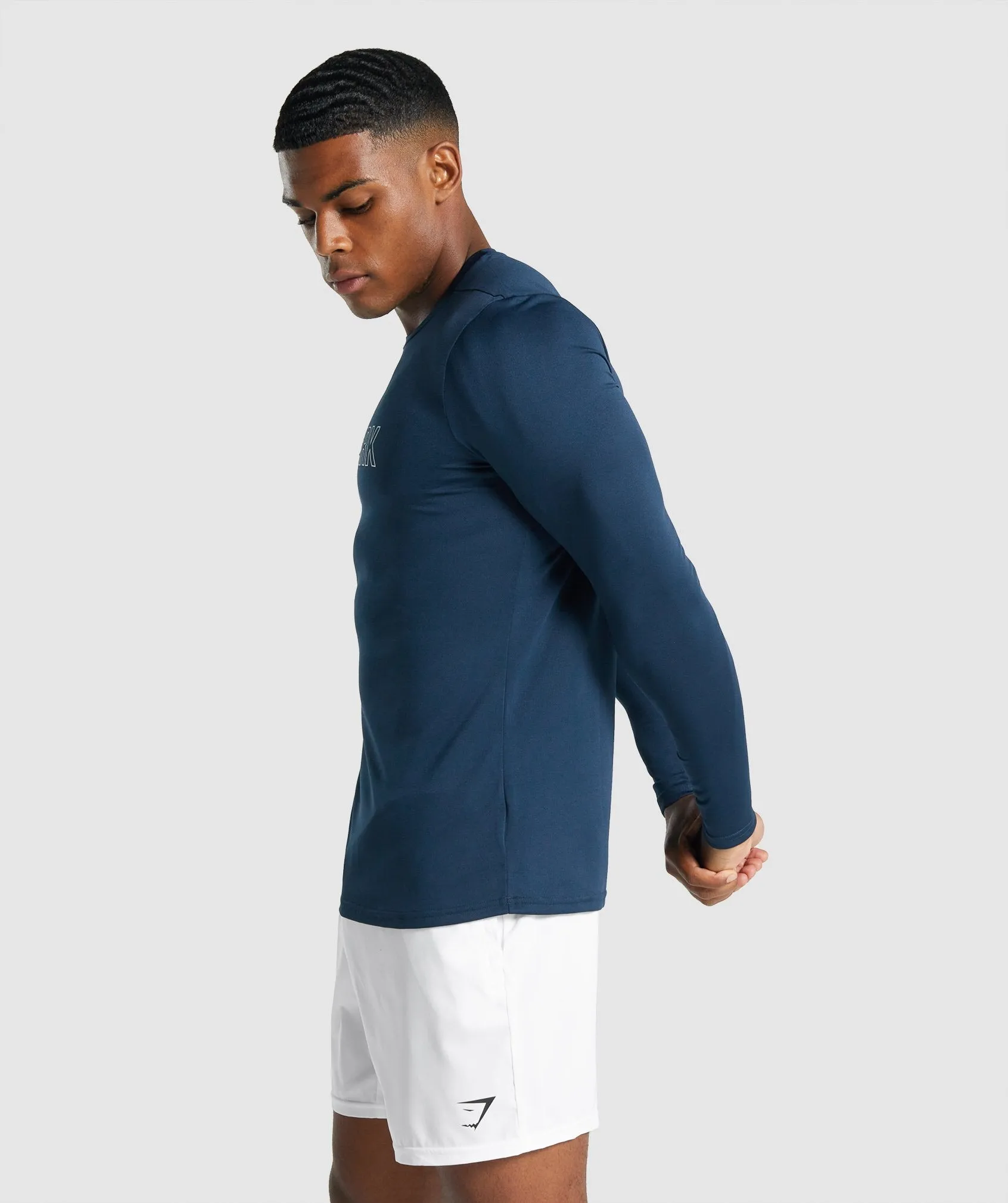 Gymshark Arrival Long Sleeve Graphic T-Shirt - Navy sold by Gymshark product image thumbnail 3