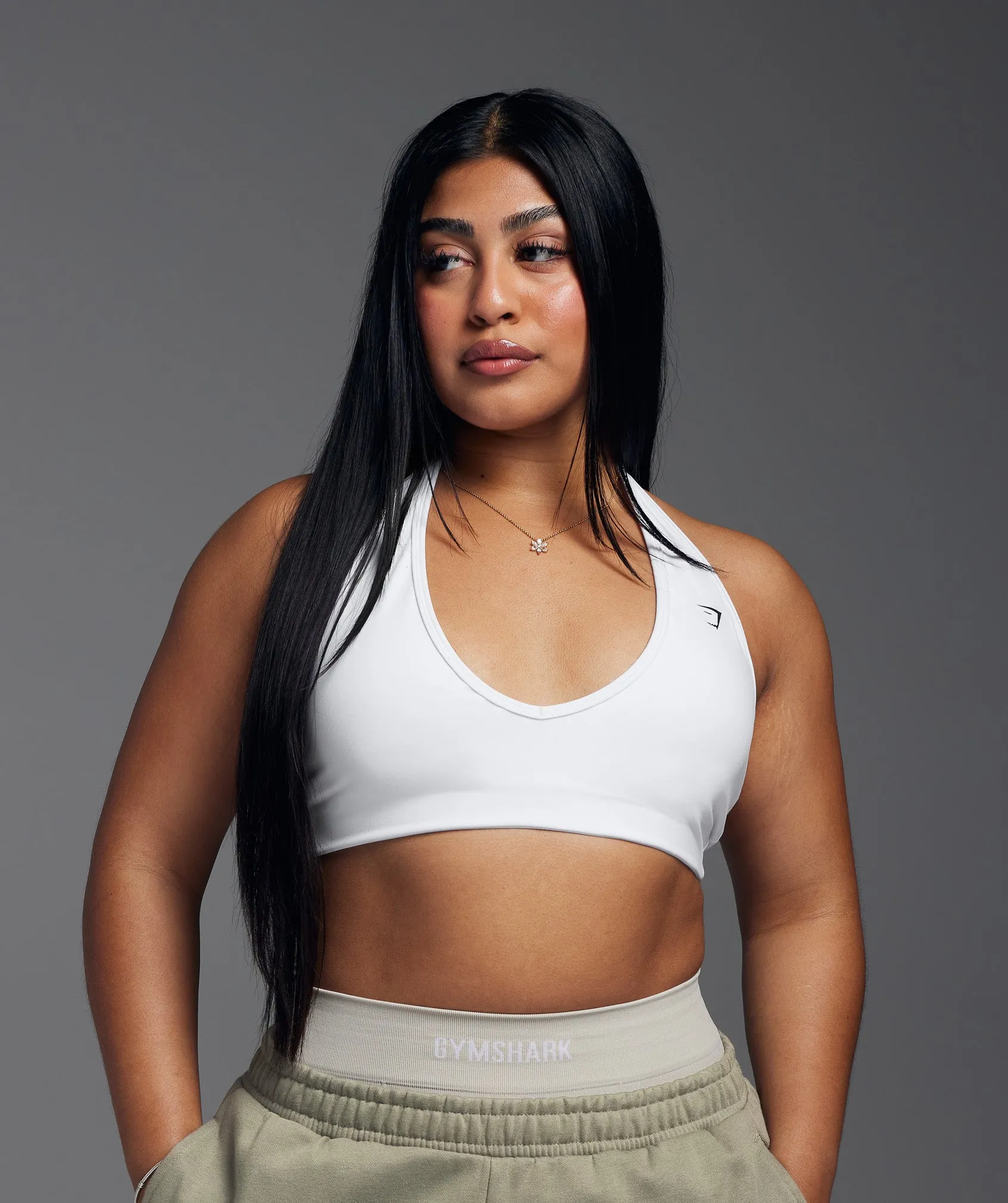 Gymshark Halterneck Sports Bra - White sold by Gymshark product image thumbnail 2