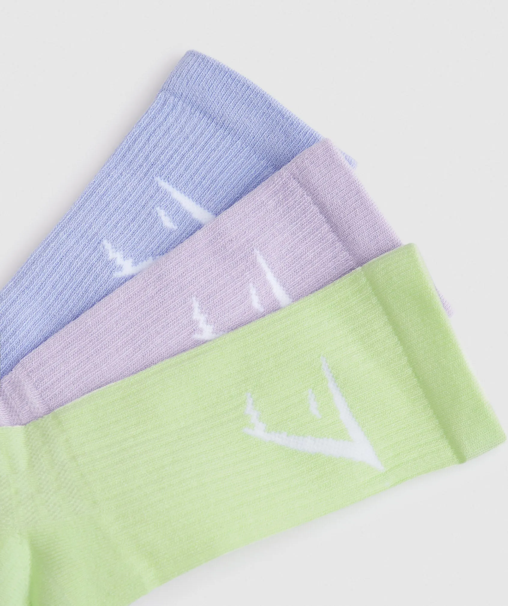 Gymshark Crew Socks 3pk - Faded Lilac/Lavender Blue/Cucumber Green sold by Gymshark product image thumbnail 2