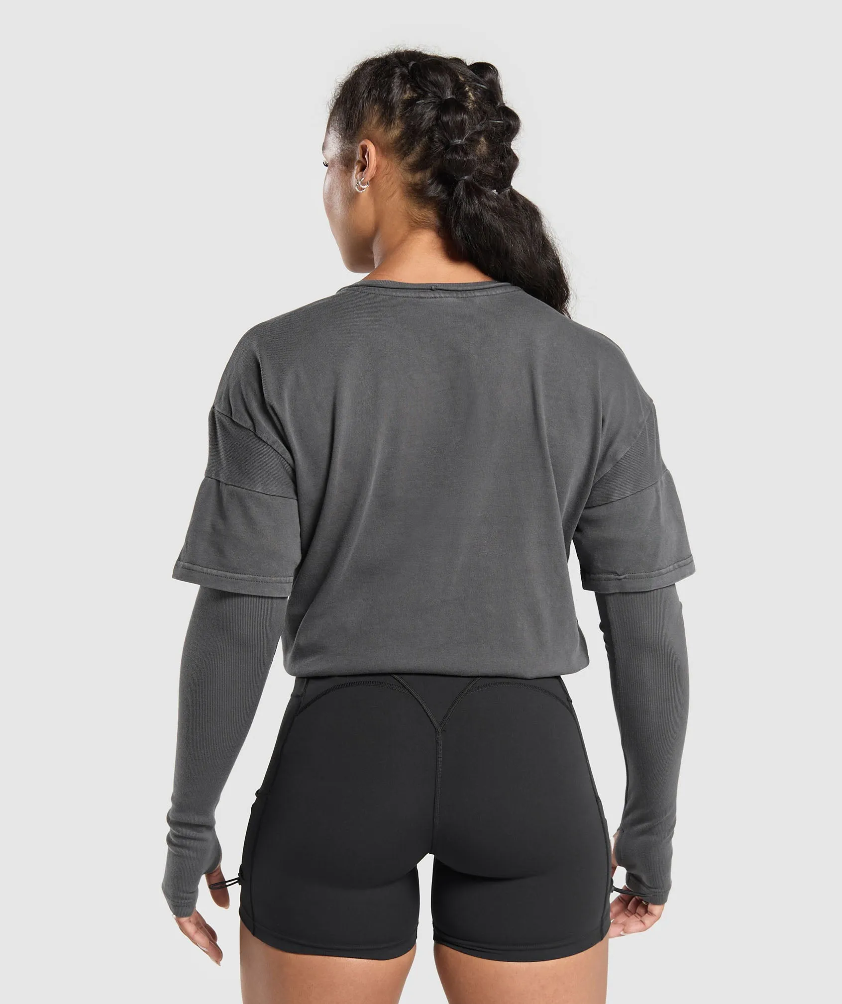Gymshark Premium Legacy Washed 2-in-1 Long Sleeve - Black sold by Gymshark product image thumbnail 2