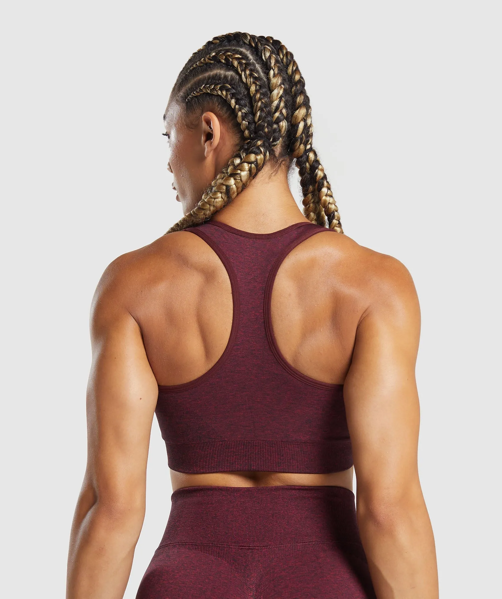 Gymshark Lift Contour Seamless Sports Bra - Vintage Pink/Black Marl sold by Gymshark product image thumbnail 2