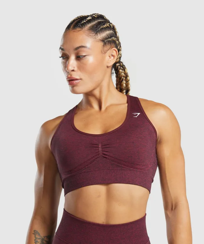 Gymshark Lift Contour Seamless Sports Bra - Vintage Pink/Black Marl sold by Gymshark