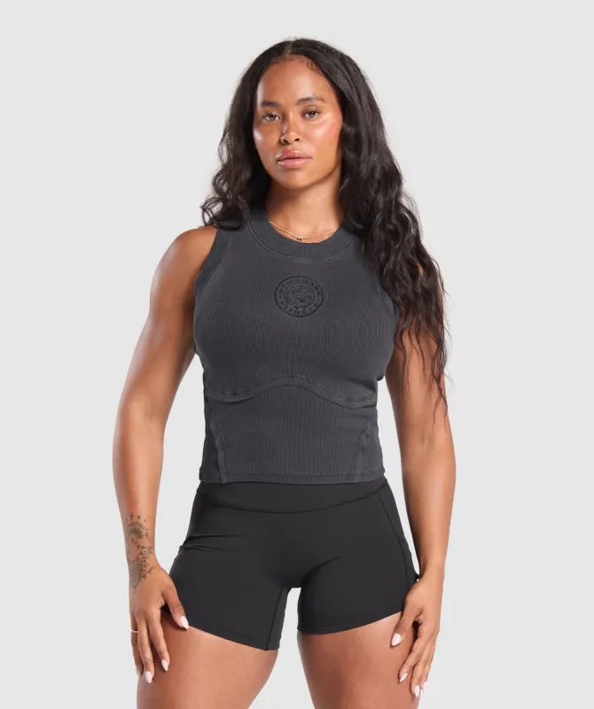 Gymshark Premium Legacy Tank - Black/Pigment Dye sold by Gymshark