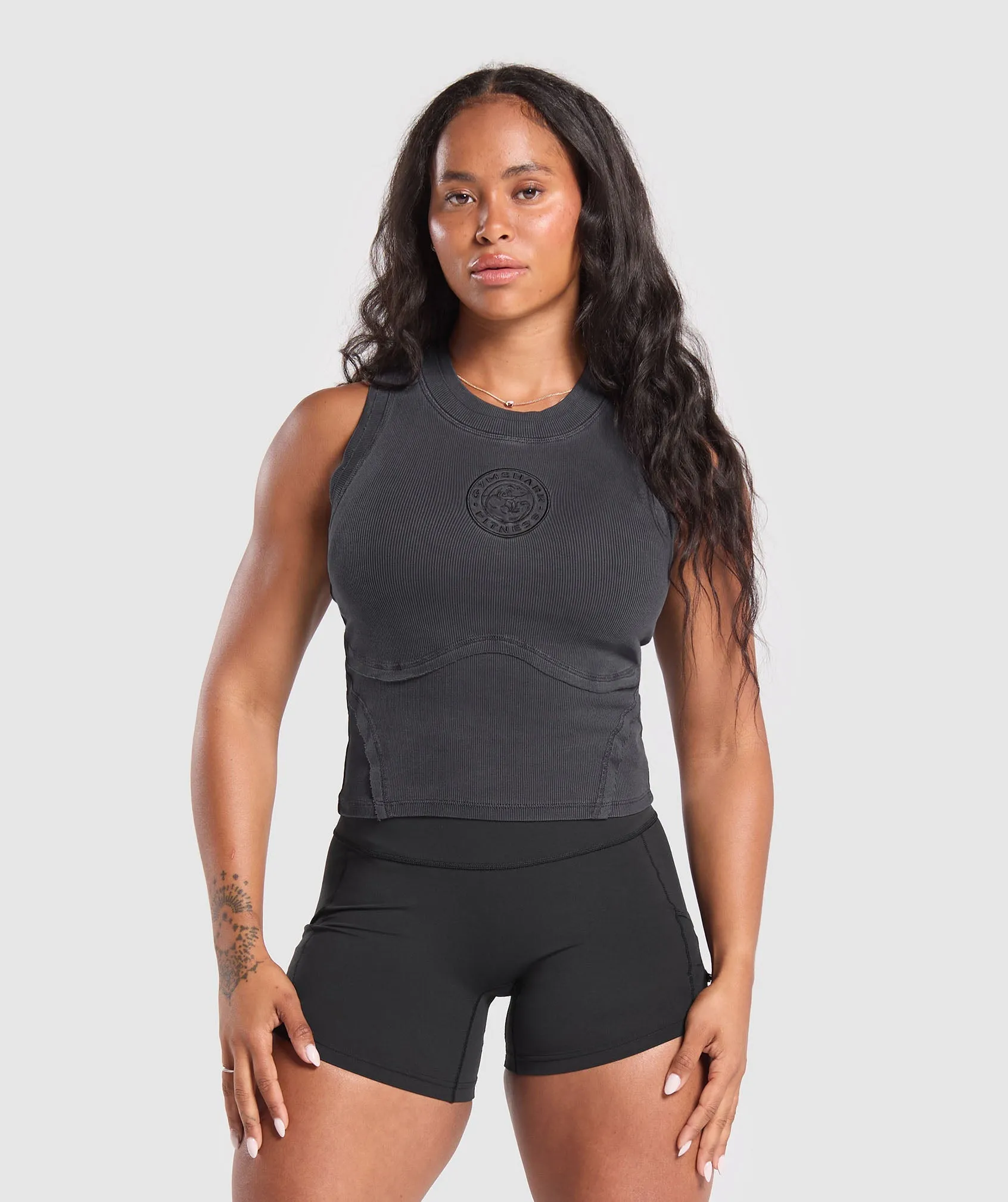 Gymshark Premium Legacy Tank - Black/Pigment Dye sold by Gymshark