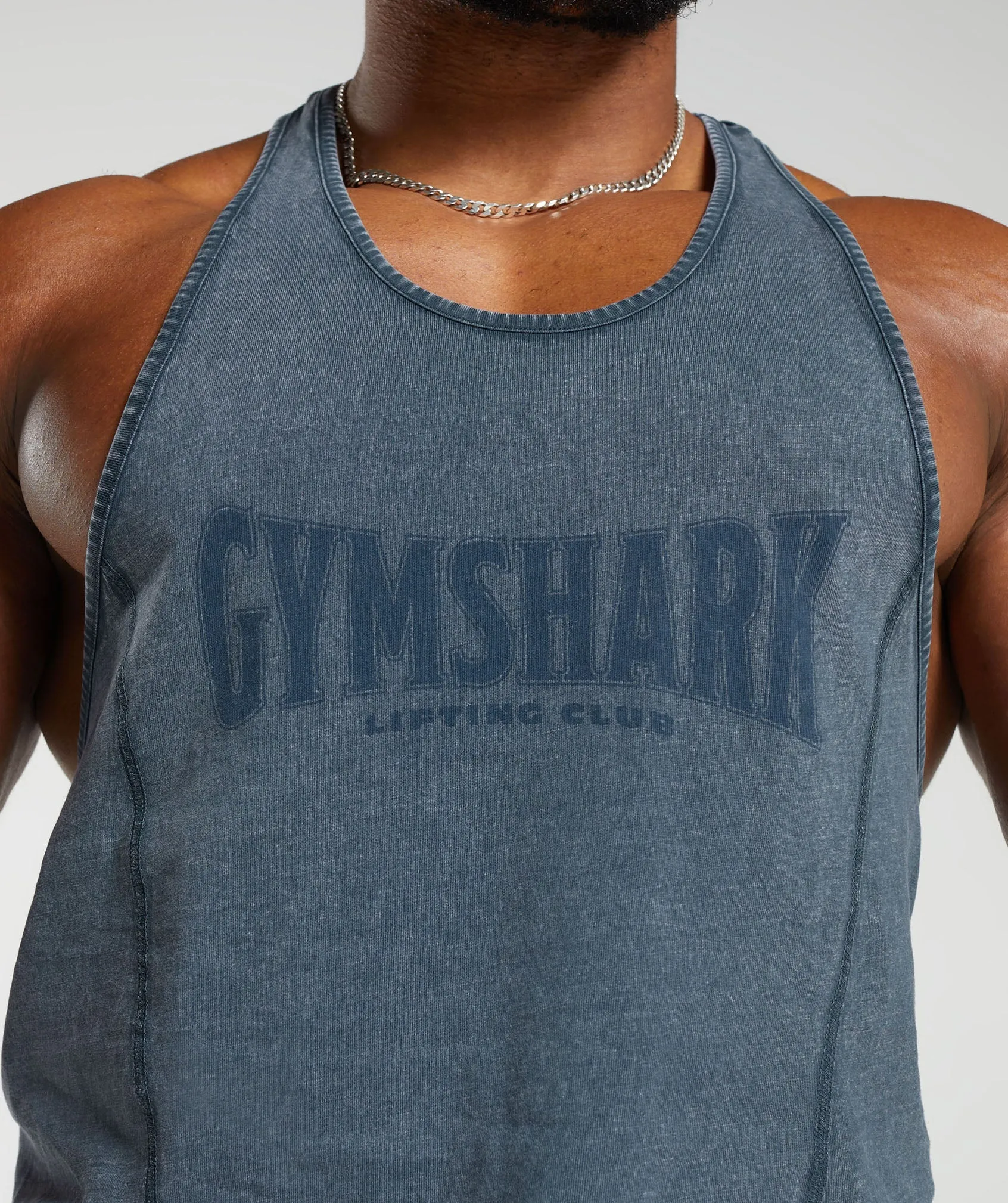 Gymshark Heritage Washed Stringer - Navy sold by Gymshark product image thumbnail 5
