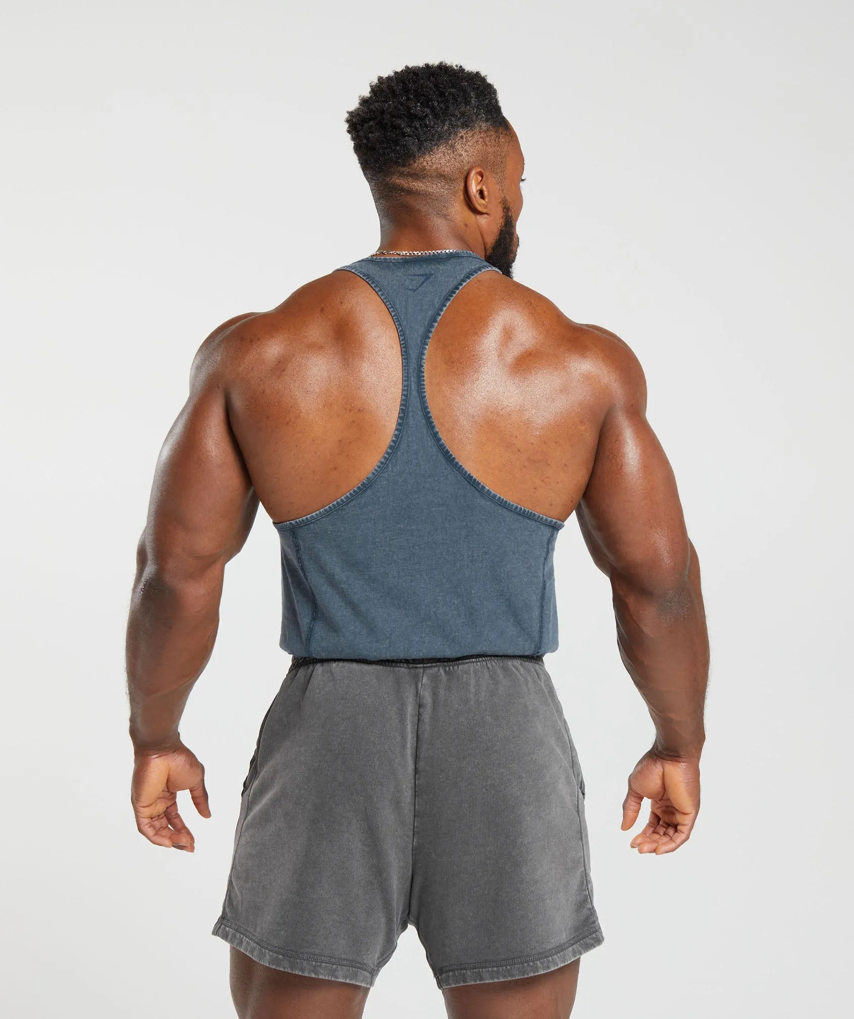 Gymshark Heritage Washed Stringer - Navy sold by Gymshark product image thumbnail 2