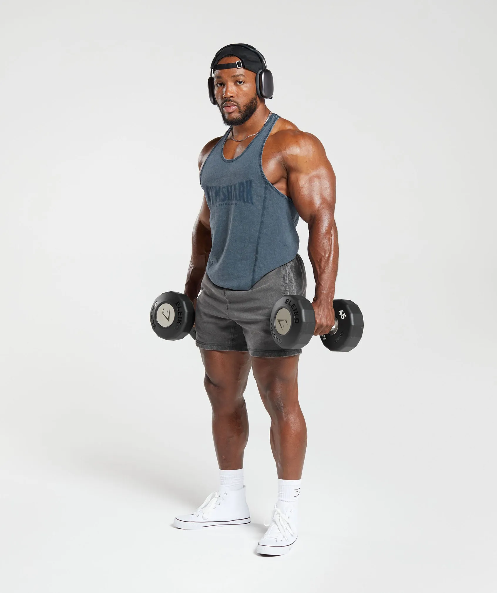 Gymshark Heritage Washed Stringer - Navy sold by Gymshark product image thumbnail 4