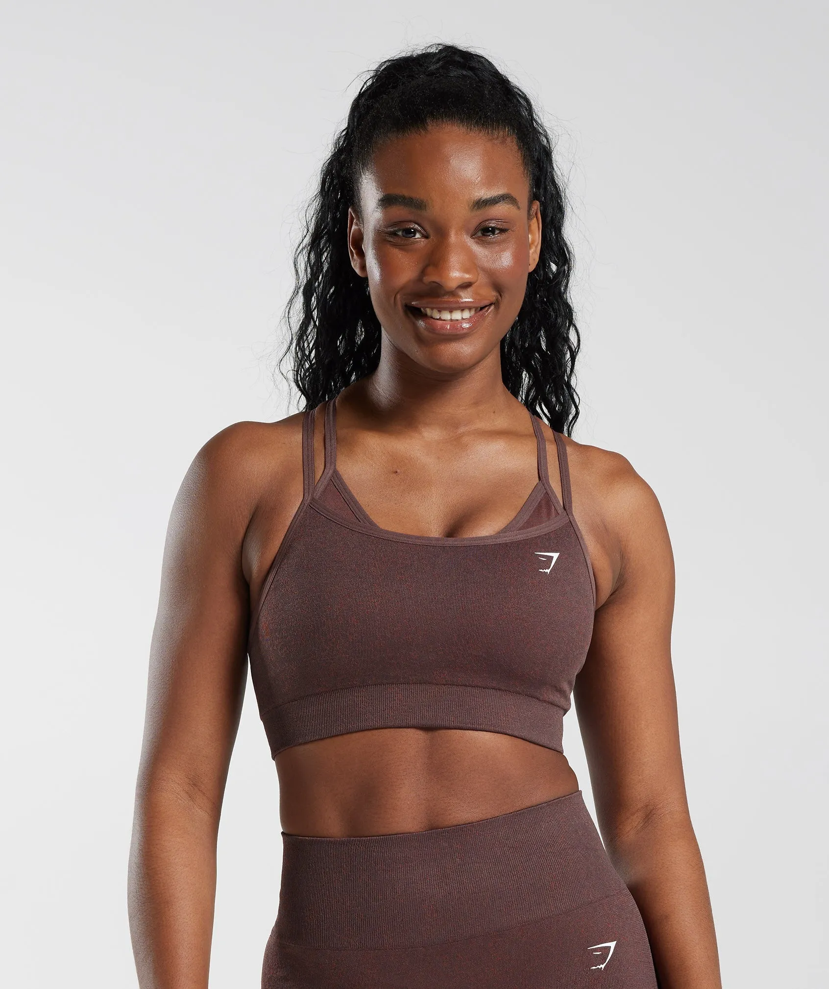 Gymshark Adapt Fleck Seamless Sports Bra - Chocolate Brown sold by Gymshark