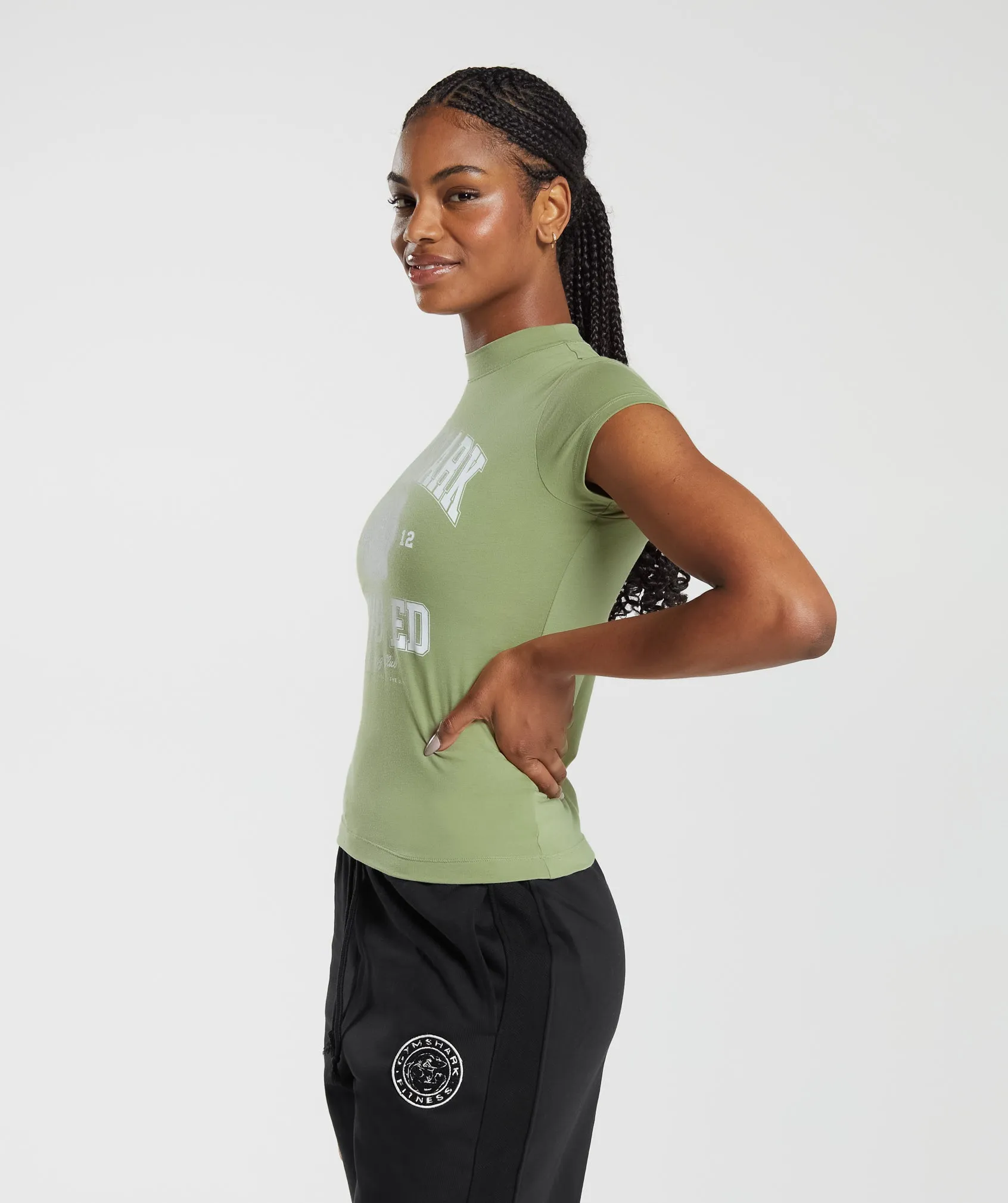 Gymshark Phys Ed Graphic Body Fit T-Shirt - Light Sage Green sold by Gymshark product image thumbnail 3