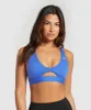Gymshark Peek A Boo Sports Bra - Iris Blue sold by Gymshark
