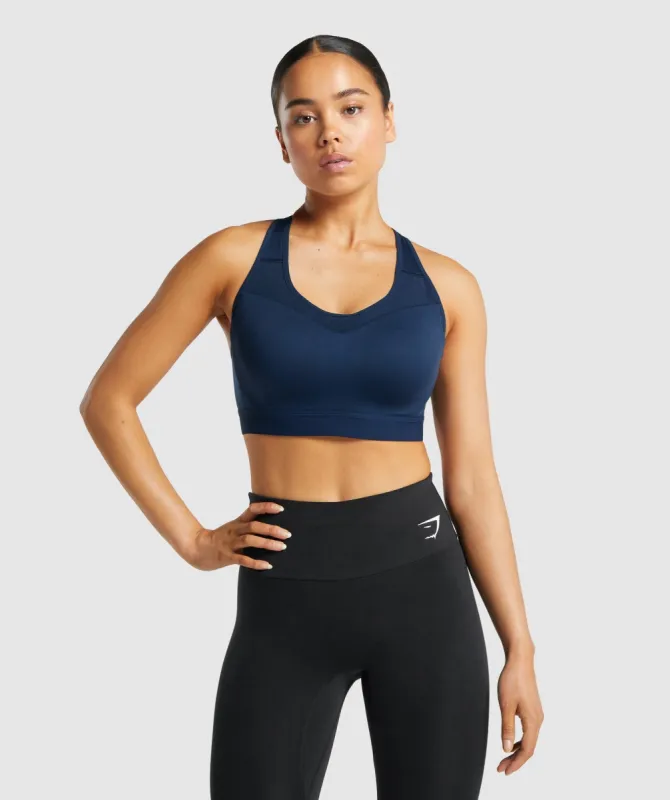 Gymshark Open Back Sports Bra - Navy sold by Gymshark
