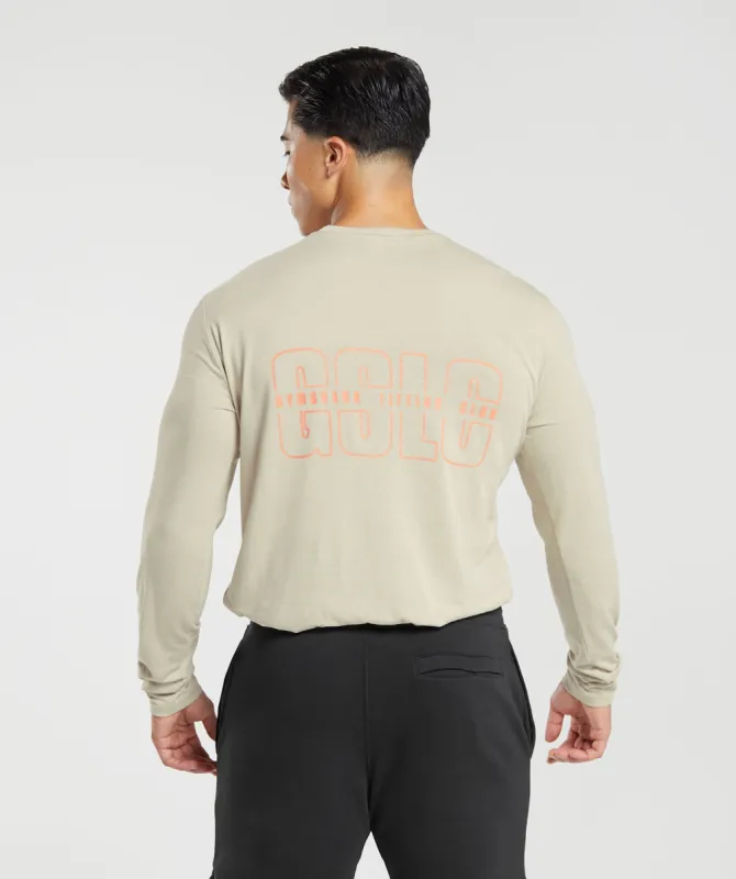 Gymshark Lifting Club Long Sleeve T-Shirt - Washed Stone Brown sold by Gymshark
