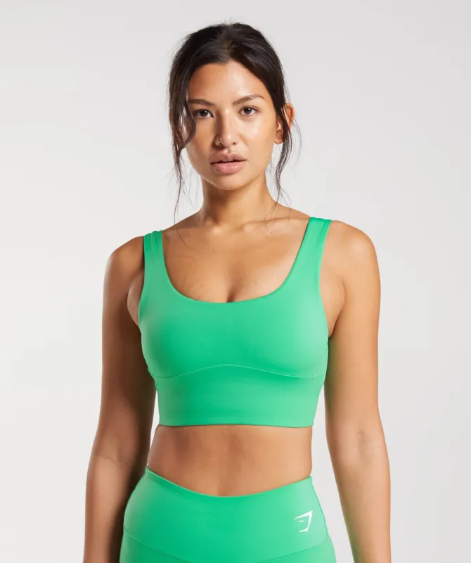 Gymshark Longline Sports Bra - Tropic Green sold by Gymshark