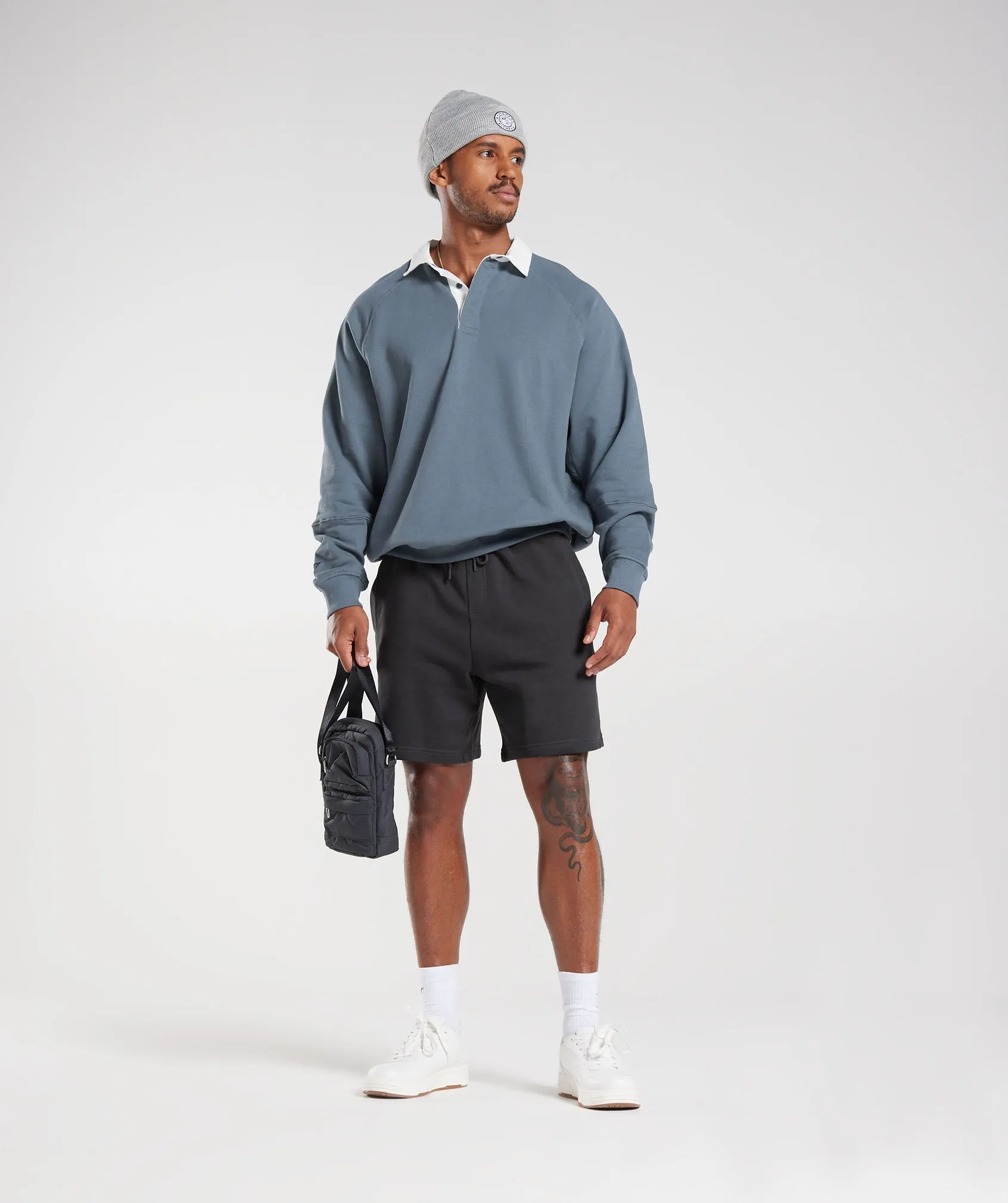 Gymshark Rest Day Essentials Sweat Polo - Evening Blue sold by Gymshark product image thumbnail 4