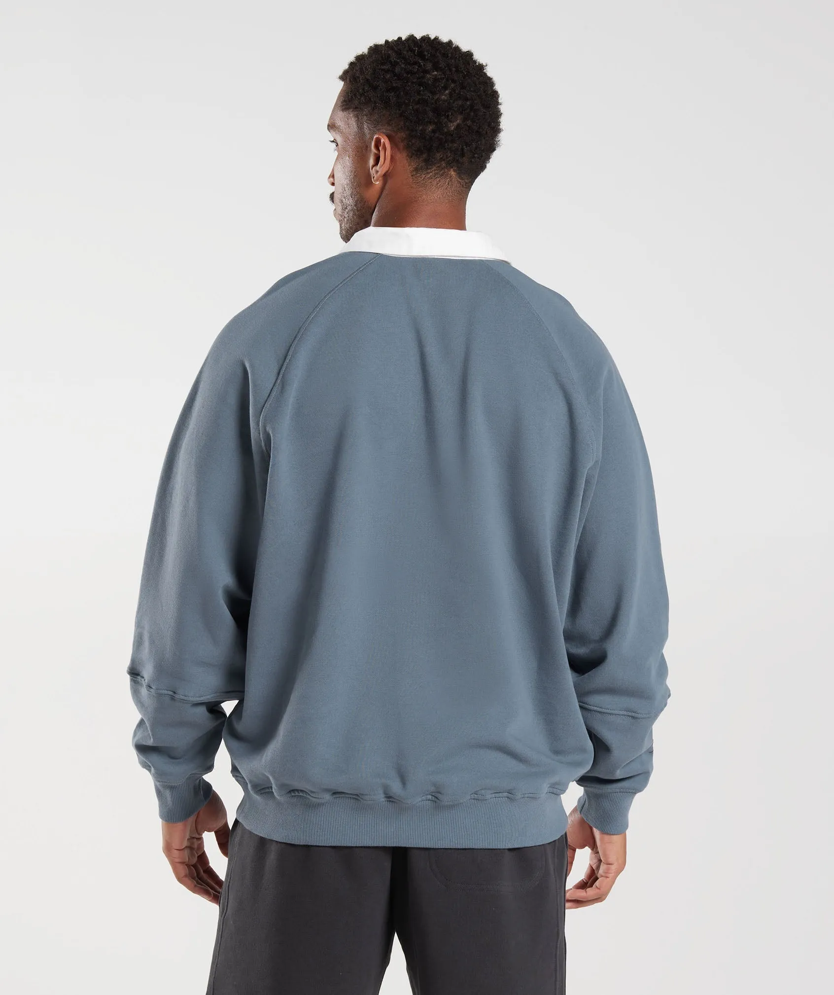 Gymshark Rest Day Essentials Sweat Polo - Evening Blue sold by Gymshark product image thumbnail 2