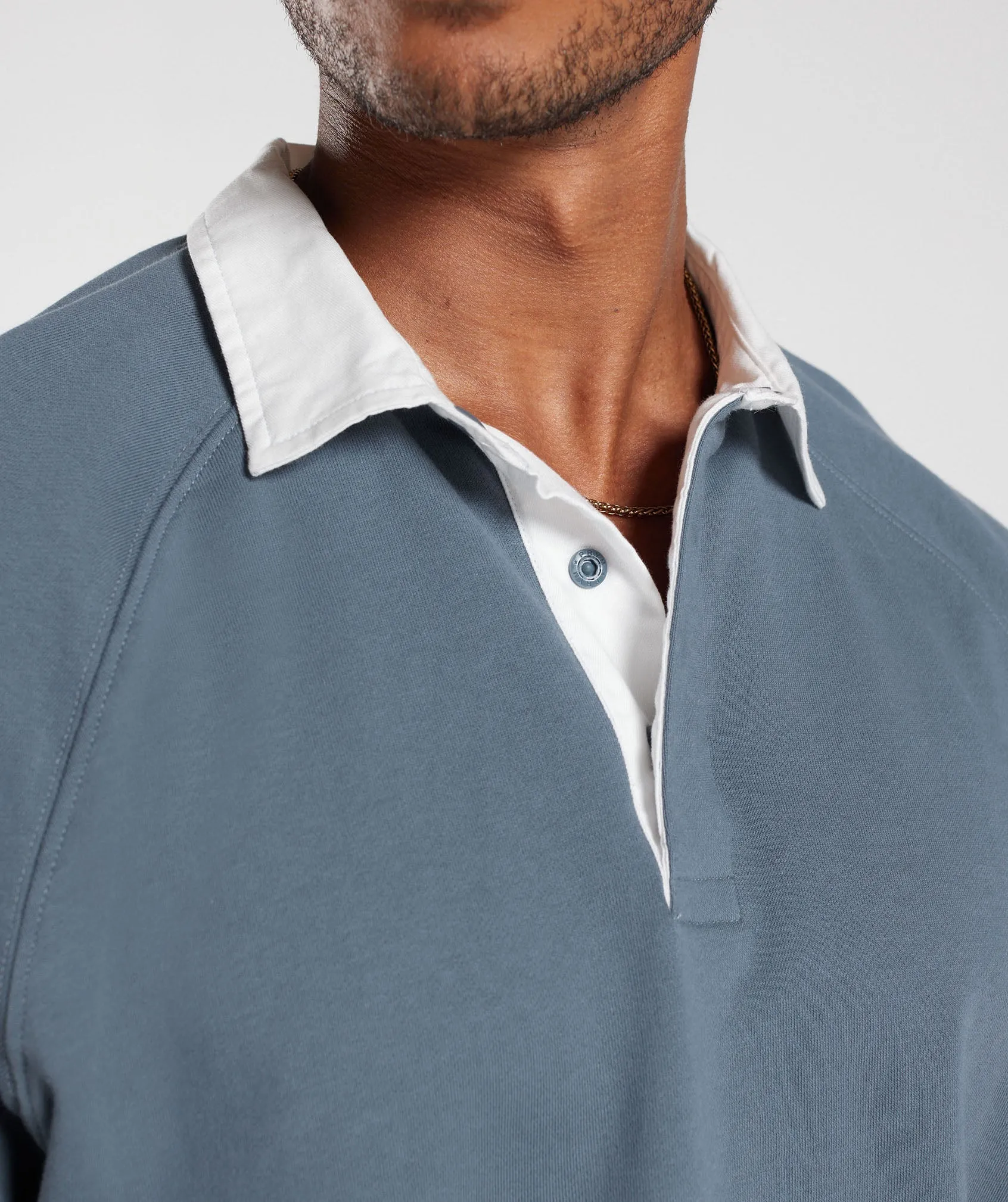 Gymshark Rest Day Essentials Sweat Polo - Evening Blue sold by Gymshark product image thumbnail 5