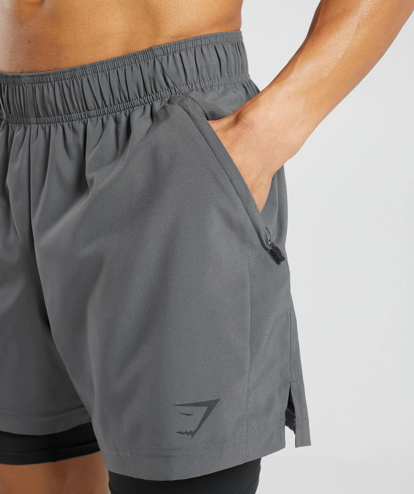 Gymshark Sport 5" 2 in 1 Shorts - Dark Grey/Black sold by Gymshark product image thumbnail 5