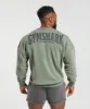 Gymshark Heritage Washed Crew - Dusk Green sold by Gymshark