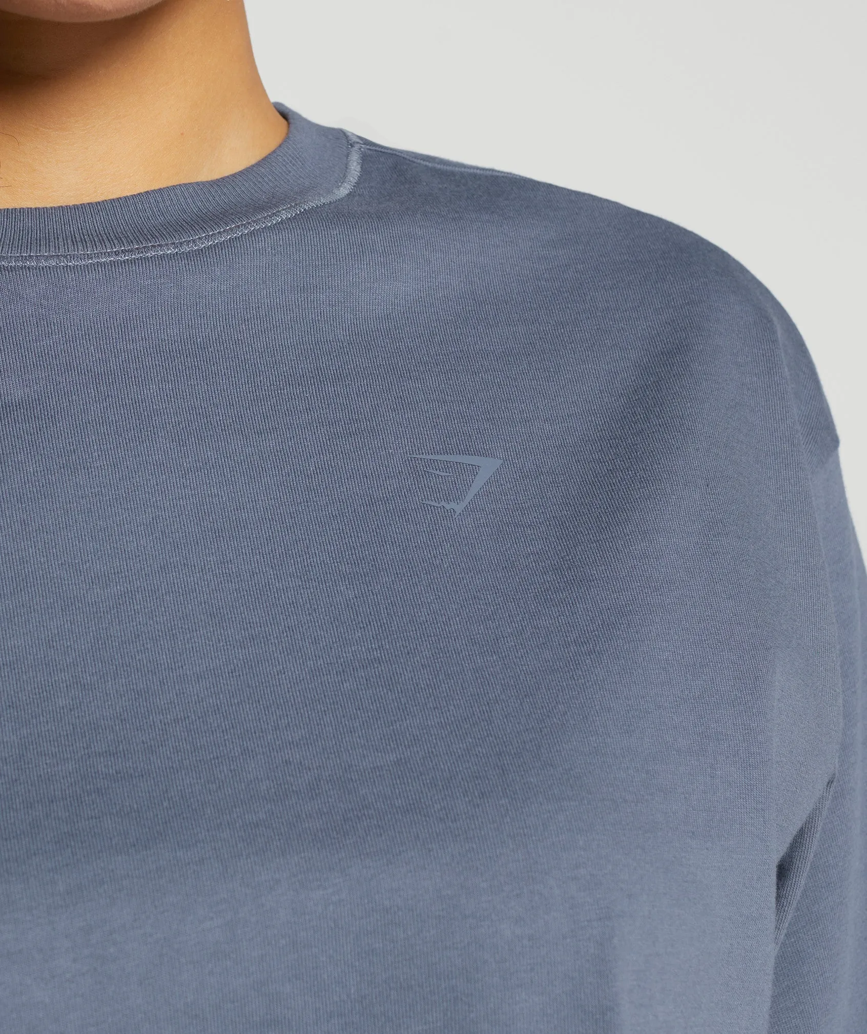 Gymshark Cotton Oversized Long Sleeve Top - Evening Blue sold by Gymshark product image thumbnail 5